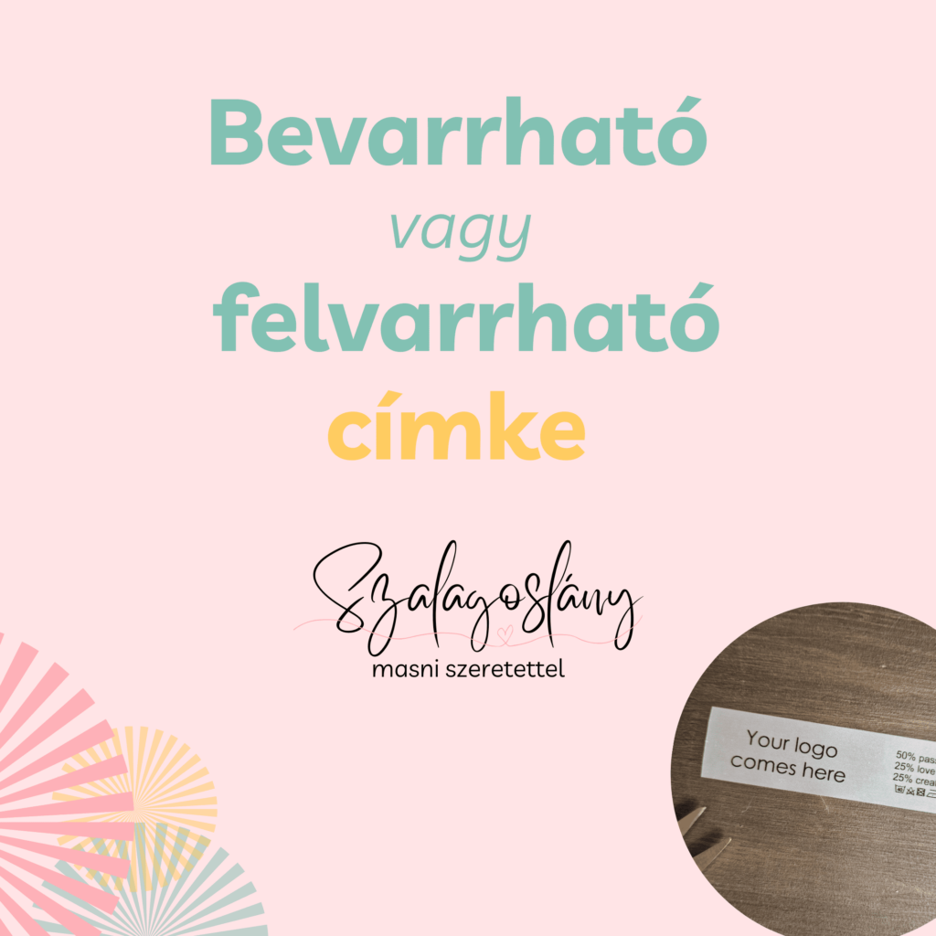 Bevarrható vagy felvarrható címke, cikk a Szalagoslány Blogon, Lévay Nóra, masni szeretettel